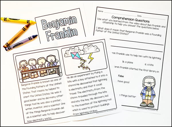Supplemental Resources With Crayons - Benjamin Franklin Comprehension Questions